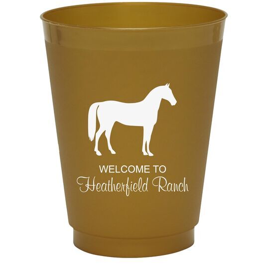 Horse Silhouette Colored Shatterproof Cups